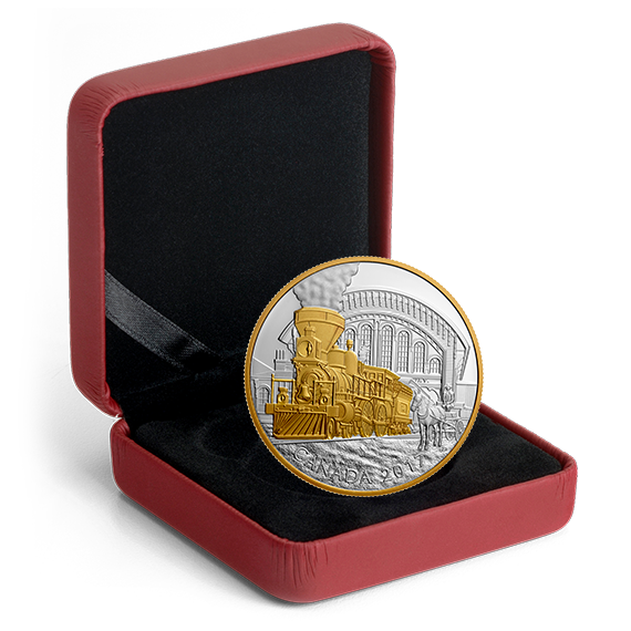 1 oz. Pure Silver Gold-Plated Coin - Locomotives Across Canada