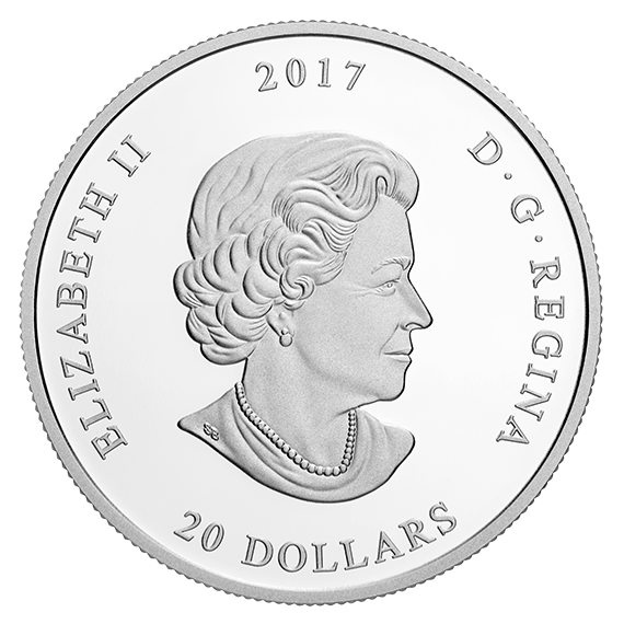 99.99% Pure Silver Grizzly Bear with Blue Enamel - Mintage: 4,000 (2017)