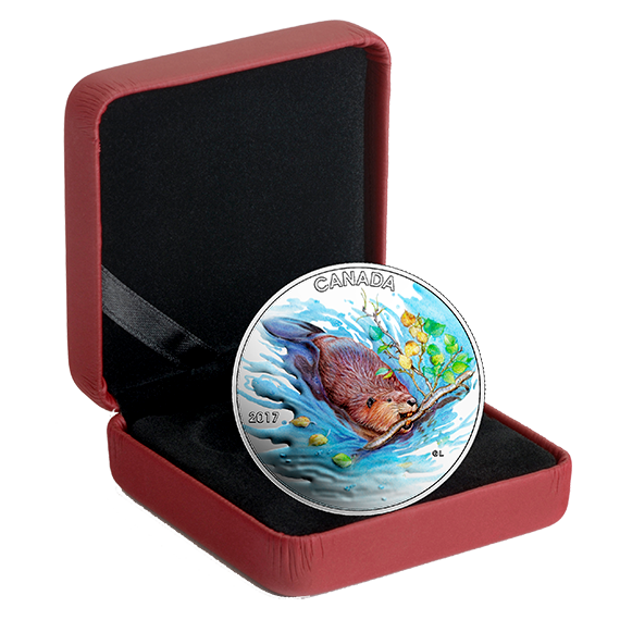 1/2 oz. Pure Silver Coloured Coin - Iconic Canada: The Beaver