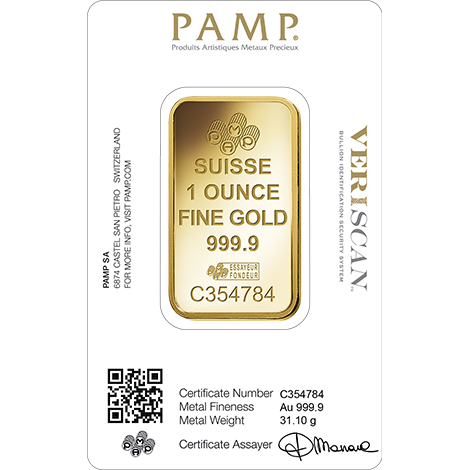 1 OZ PAMP Suisse Gold Bar