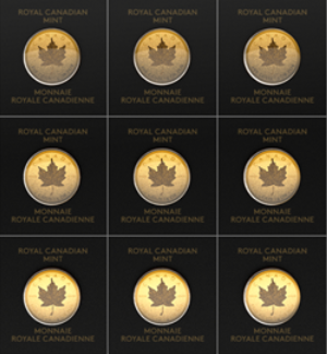 1 gram gold Canadian maple leaf coin