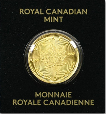 1 gram gold Canadian maple leaf coin