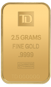 2.5 gram TD Gold Bar