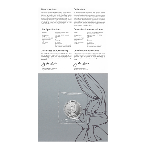$20 Fine Silver Coin – Bugs Bunny 2015
