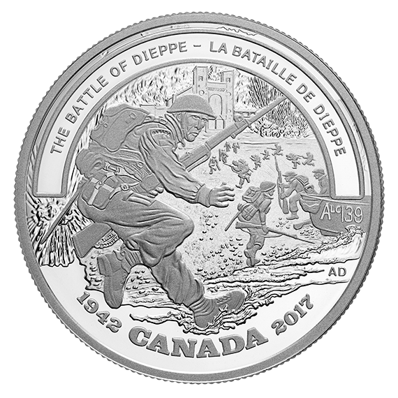 1 oz. Pure Silver Coin - Second World War Battlefront: The Battle of Dieppe