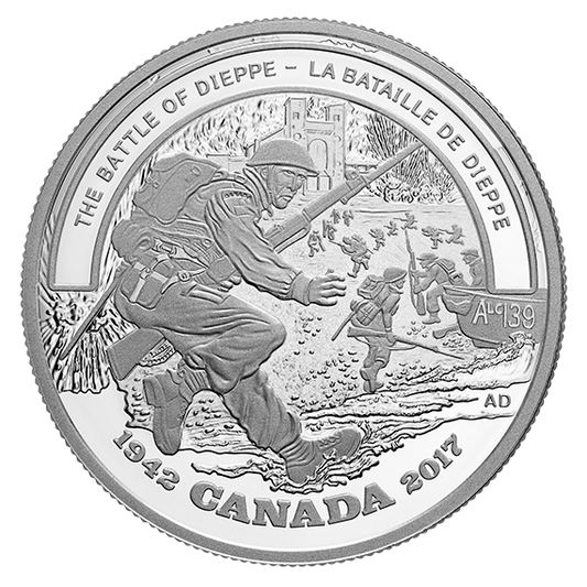1 oz. Pure Silver Coin - Second World War Battlefront: The Battle of Dieppe