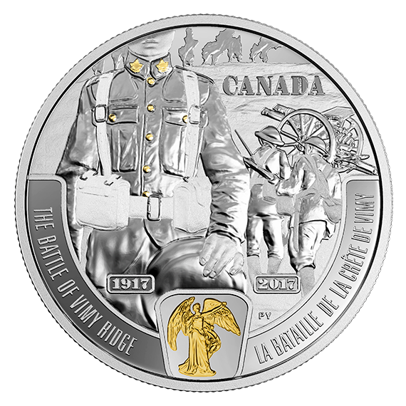 The Battle of Vimy Ridge - 1 oz. Pure Silver Selectively Gold-Plated Coin: First World War Battlefront Series