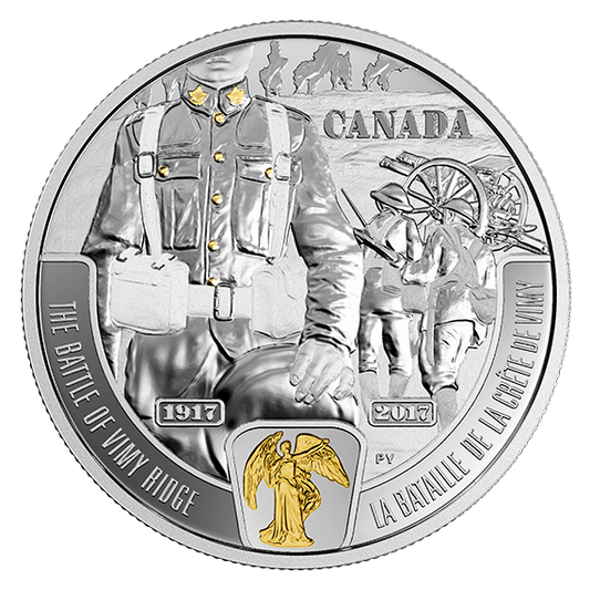 The Battle of Vimy Ridge - 1 oz. Pure Silver Selectively Gold-Plated Coin: First World War Battlefront Series