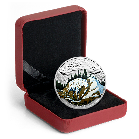 1 oz. Fine Silver Coloured Coin – Landscape Illusion: Mountain Goat –