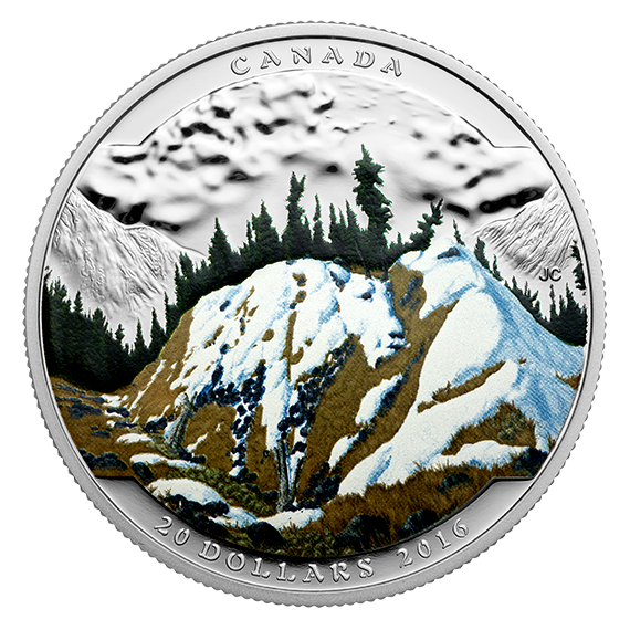 1 oz. Fine Silver Coloured Coin – Landscape Illusion: Mountain Goat –