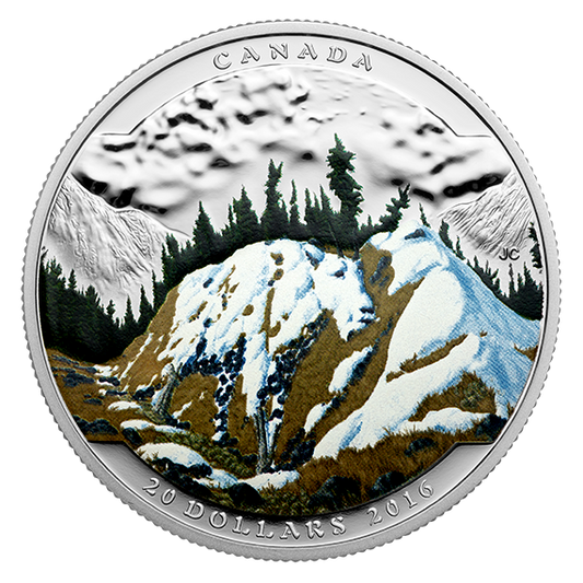 1 oz. Fine Silver Coloured Coin – Landscape Illusion: Mountain Goat –
