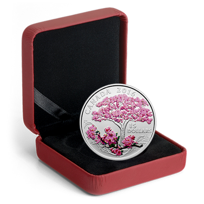 Fine Silver Coloured Coin – Celebration of Spring: Cherry Blossoms – Mintage: 6,500