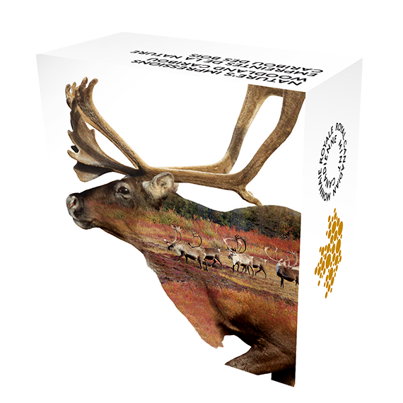 1 oz. Pure Silver Coin – Paw prints on the Edge: Woodland Caribou
