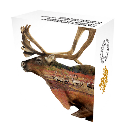 1 oz. Pure Silver Coin – Paw prints on the Edge: Woodland Caribou