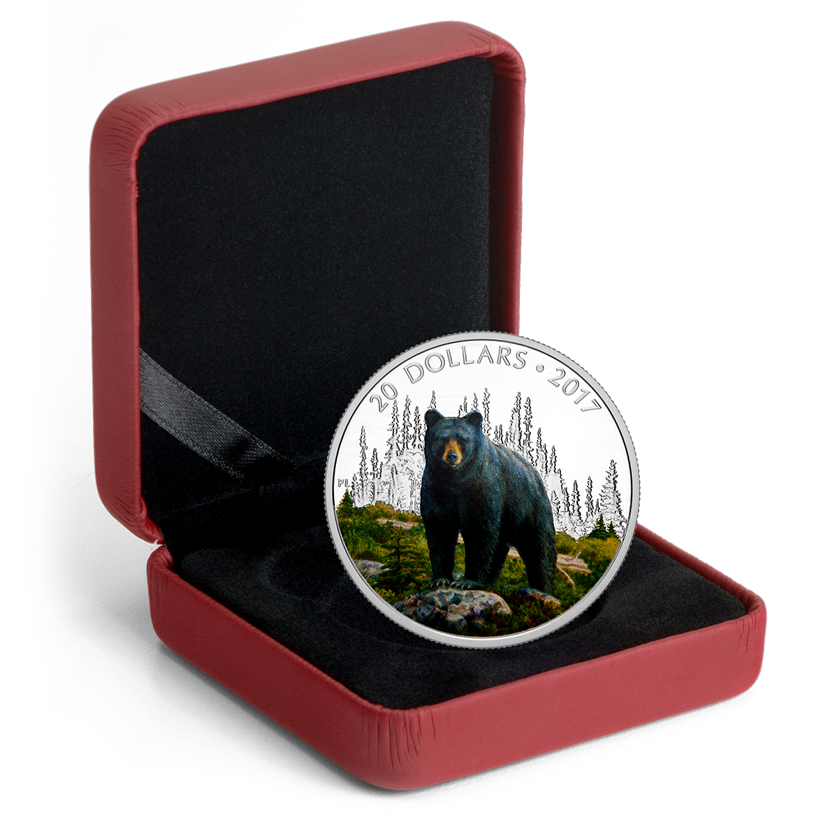 1 oz. Pure Silver Coloured Coin – Majestic Animals: The Bold Black Bear – Mintage: 6,500 (2017)