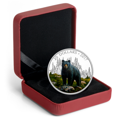 1 oz. Pure Silver Coloured Coin – Majestic Animals: The Bold Black Bear – Mintage: 6,500 (2017)