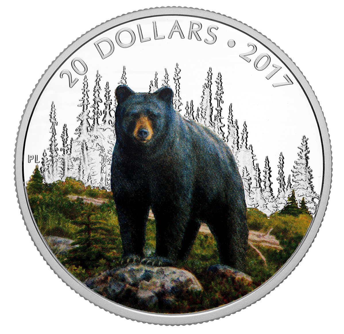 1 oz. Pure Silver Coloured Coin – Majestic Animals: The Bold Black Bear – Mintage: 6,500 (2017)