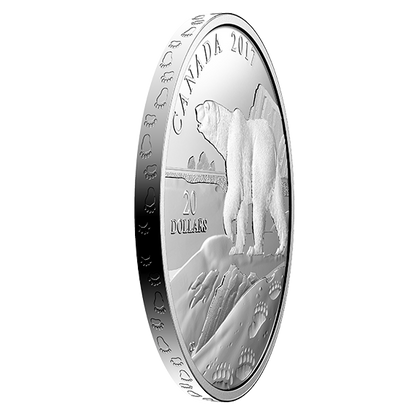 1 oz. Pure Silver Coin – Paw Prints on the Edge: Polar Bear