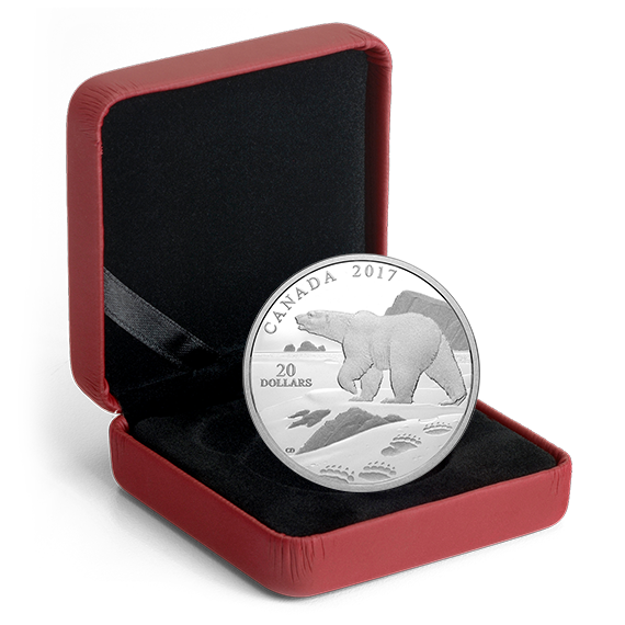 1 oz. Pure Silver Coin – Paw Prints on the Edge: Polar Bear