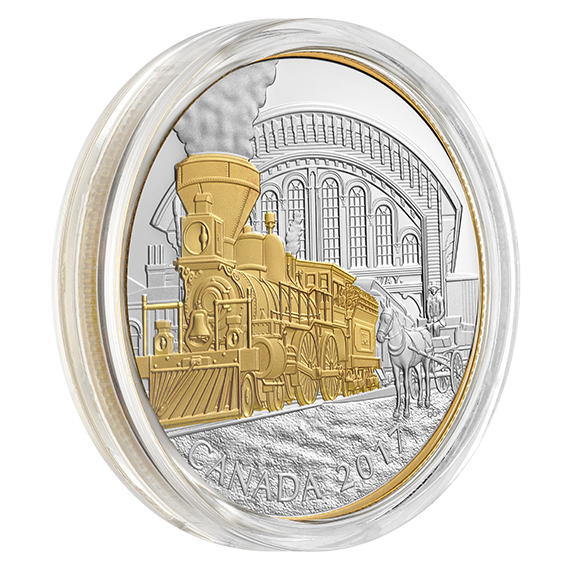 1 oz. Pure Silver Gold-Plated Coin - Locomotives Across Canada