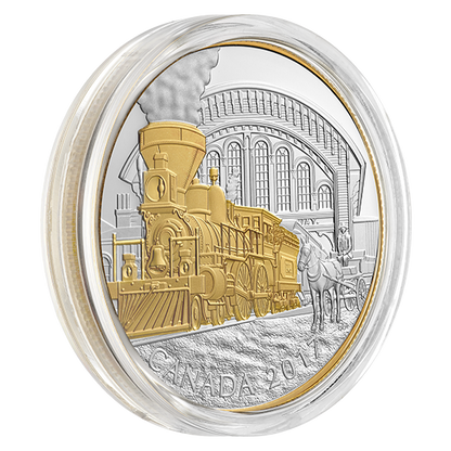 1 oz. Pure Silver Gold-Plated Coin - Locomotives Across Canada
