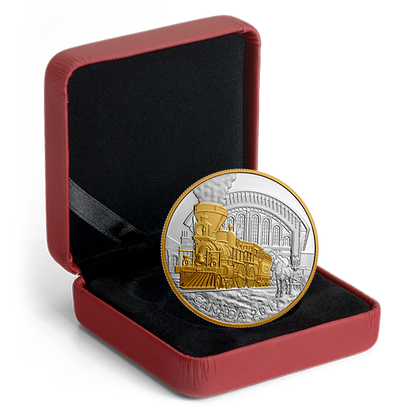 1 oz. Pure Silver Gold-Plated Coin - Locomotives Across Canada