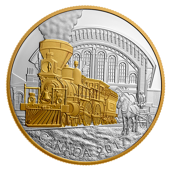 1 oz. Pure Silver Gold-Plated Coin - Locomotives Across Canada