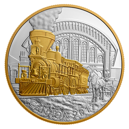1 oz. Pure Silver Gold-Plated Coin - Locomotives Across Canada