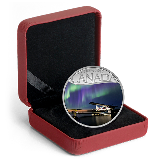 1/2 oz. Pure Silver Coloured Coin – Celebrating Canada's 150th Coin Series: Float Planes on the Mackenzie River