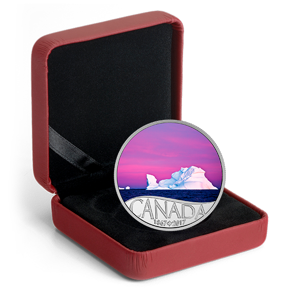 1/2 oz. Pure Silver Coloured Coin - Celebrating Canada's 150th Coin Series: Iceberg at Dawn