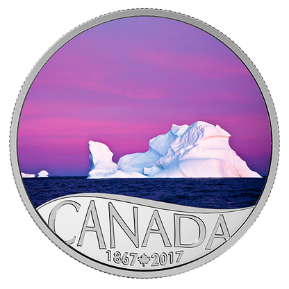1/2 oz. Pure Silver Coloured Coin - Celebrating Canada's 150th Coin Series: Iceberg at Dawn