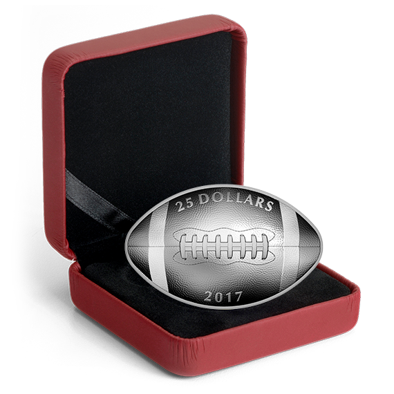 1 oz. Pure Silver Football-Shaped and Curved Coin