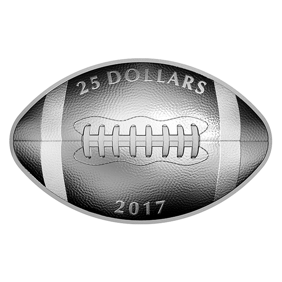 1 oz. Pure Silver Football-Shaped and Curved Coin