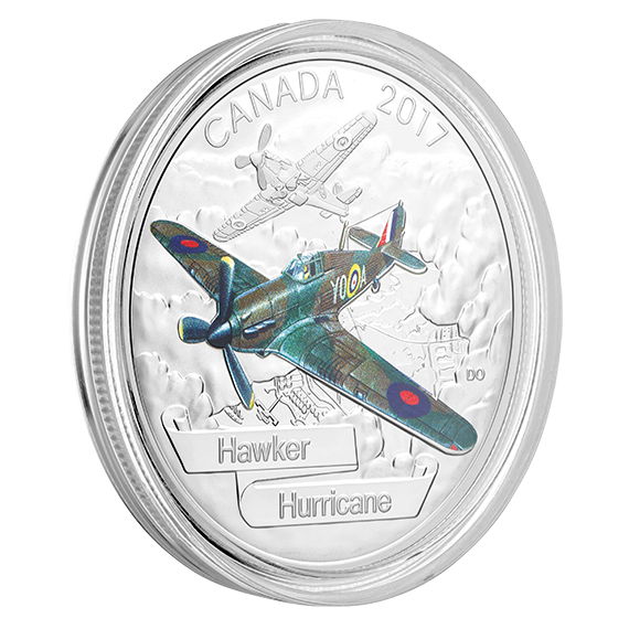 1 oz. Pure Silver Coloured Coin – Aircraft of The Second World War: Hawker Hurricane