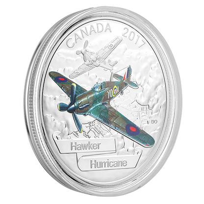 1 oz. Pure Silver Coloured Coin – Aircraft of The Second World War: Hawker Hurricane