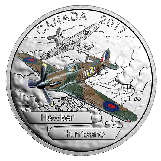 1 oz. Pure Silver Coloured Coin – Aircraft of The Second World War: Hawker Hurricane