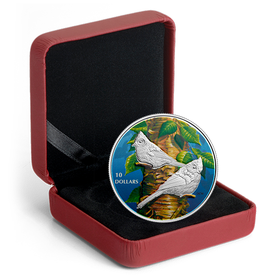 1/2 oz. Pure Silver Coloured Coin - Birds Among Nature’s Colours: Tufted Titmouse