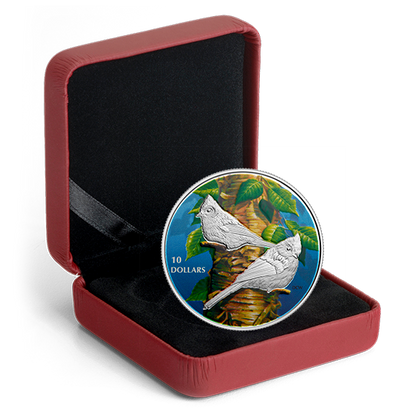 1/2 oz. Pure Silver Coloured Coin - Birds Among Nature’s Colours: Tufted Titmouse