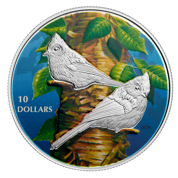 1/2 oz. Pure Silver Coloured Coin - Birds Among Nature’s Colours: Tufted Titmouse