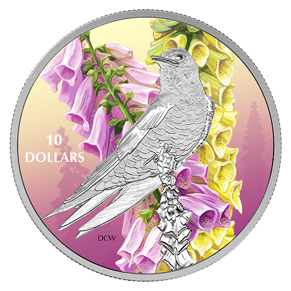 1/2 oz. Pure Silver Coloured Coin - Birds Among Nature's Colours: Purple Martin