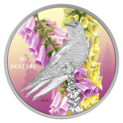 1/2 oz. Pure Silver Coloured Coin - Birds Among Nature's Colours: Purple Martin