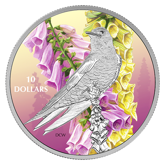 1/2 oz. Pure Silver Coloured Coin - Birds Among Nature's Colours: Purple Martin