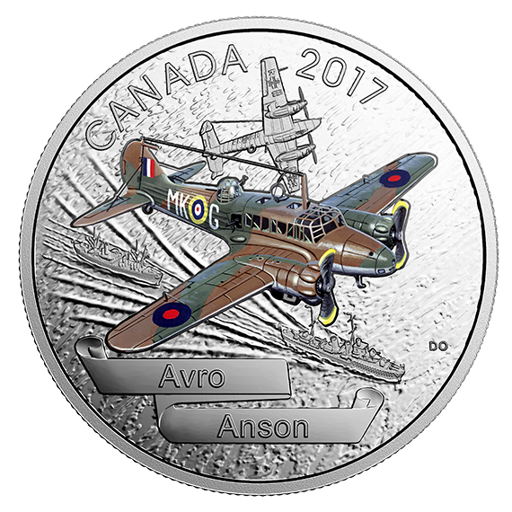 1 oz. Pure Silver Coloured Coin – Aircraft of The Second World War: Avro Anson