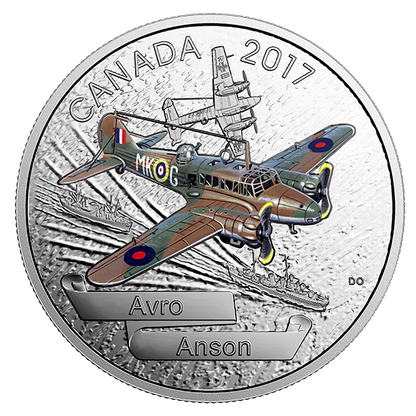 1 oz. Pure Silver Coloured Coin – Aircraft of The Second World War: Avro Anson
