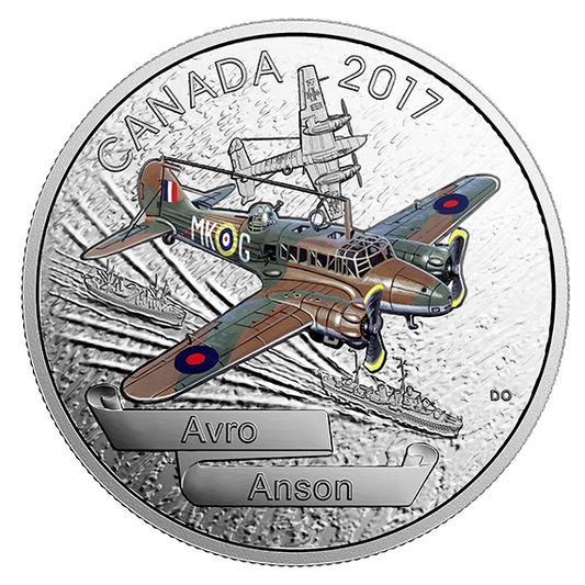 1 oz. Pure Silver Coloured Coin – Aircraft of The Second World War: Avro Anson
