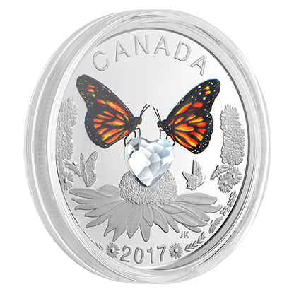 Celebration of Love – Pure Silver Coin made with Heart-Shaped Swarovski® Crystal