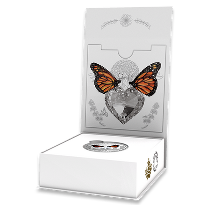Celebration of Love – Pure Silver Coin made with Heart-Shaped Swarovski® Crystal