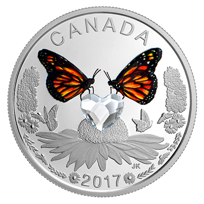 Celebration of Love – Pure Silver Coin made with Heart-Shaped Swarovski® Crystal