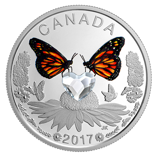 Celebration of Love – Pure Silver Coin made with Heart-Shaped Swarovski® Crystal