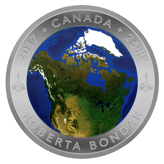 Pure Silver Glow-in-the-Dark Coin – View of Canada From Space